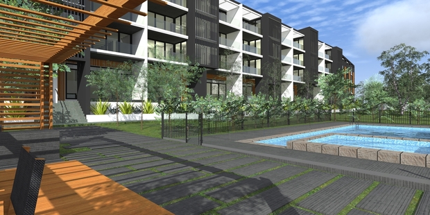An artist's impression of the proposed apartments to be built in the Wellington/Ellerslie area.