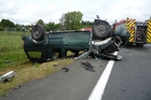 One person died and three others were injured after a serious crash at Pamapuria. Photo/Supplied. One person died and three others were injured after a serious crash at Pamapuria. Photo/Supplied.