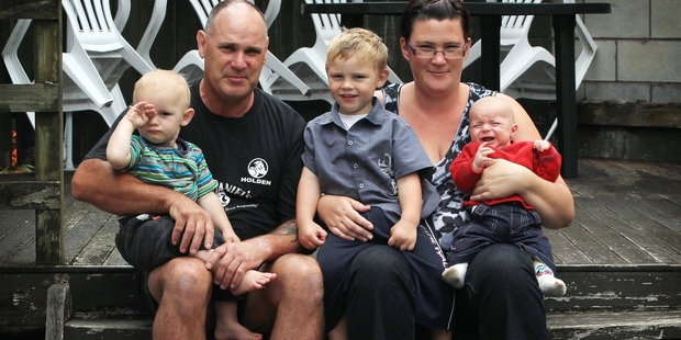 Craig and Carla Bradley are struggling to make ends meet with their three young sons and a limited income. Photo / Greg Bowker