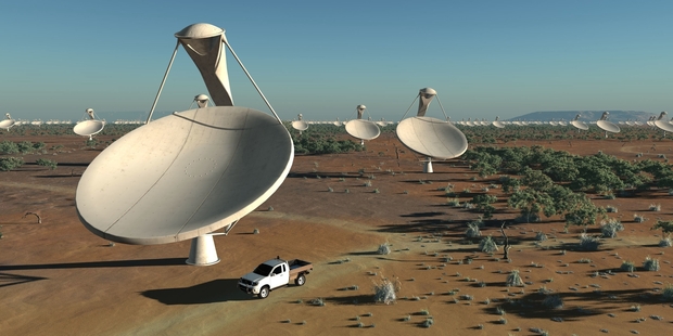An artist's impression of the Square Kilometre Array telescope, which will be stationed in Africa and Australia. Photo / SKA