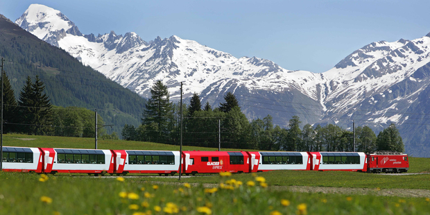 Taking The Glacier Express train is the perfect way to savour Switzerland's mountainous scenery.