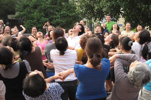 Hanoi's morning laughter session. Photo / Pamela Wade