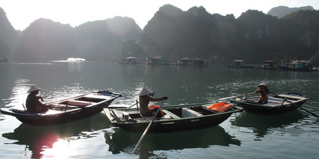 In spectacular Halong Bay, the people of the floating villages live as they have done for centuries. Photo / Pamela Wade