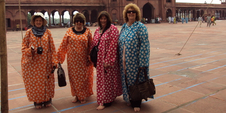 Women visiting the Jama Masjid Mosque must cover up before entering. Photo / Audrey Young