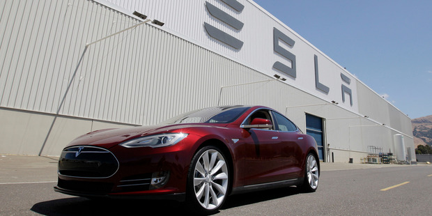 Tesla Model S outside the Tesla factory in Fremont, California. Photo / AP