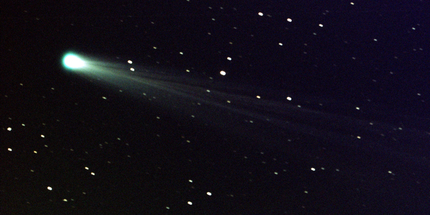 Comet ISON shows off its tail. Photo / AP