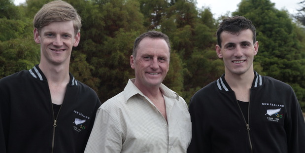 David Rumney (as Murray Halberg), Mark Clare (Arthur Lydiard) and Jed Gard'ner (Peter Snell) in The Golden Hour.