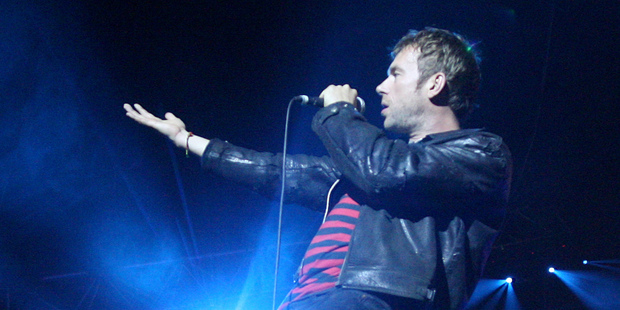 Blur lead singer Damon Albam performs at Vector Arena.