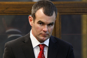 Ewen Macdonald in the dock during his trial. Photo / Mark Mitchell