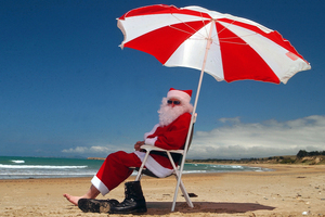 Warm temperatures are predicted for Christmas Day, meaning even Santa can cool off. Photo / APN
