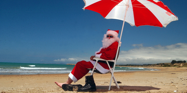 Warm temperatures are predicted for Christmas Day, meaning even Santa can cool off. Photo / APN