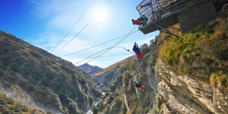 The Shotover Canyon Swing, the world's highest cliff jump.