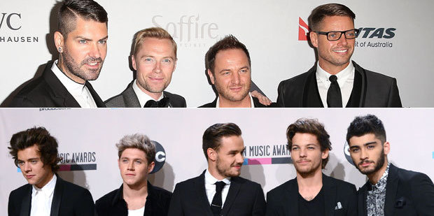 Boyzone, top, or One Direction? Photos / Getty Images