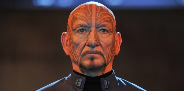 Ben Kingsley plays space military man Mazer Rackham in Ender's Game. Photo / Richard Foreman Jr