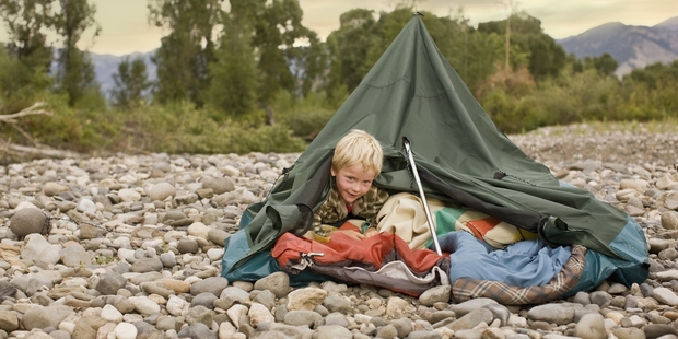 Choose carefully where to pitch your tent. Rocky river beds are not the best option for a good night's sleep.