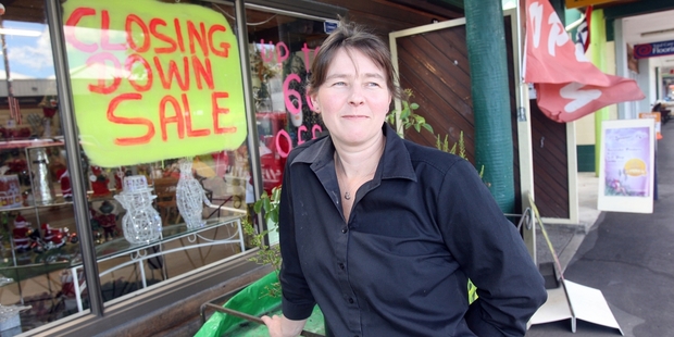 HARD TIMES: Katrina McGillicuddy outside the garden centre she and her husband Shaun are closing. PHOTO/LYNDA FERINGA.