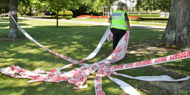 Police investigate the scene of Sunday's sexual assault in Hastings. Photo/Warren Buckland.