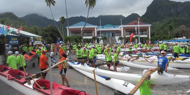Avarua Wharf is a hive of activity during Vaka Eiva in Rarotonga.