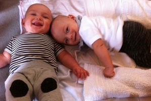 Twin boys Taane Diamond and Barry Kowhai.