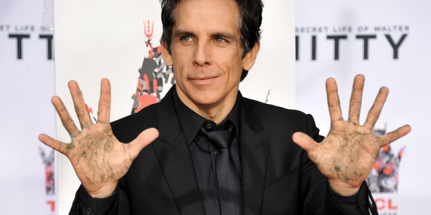 Actor Ben Stiller at his Hand & Footprint Ceremony at TCL Chinese Theatre in Hollywood. Photo / AP