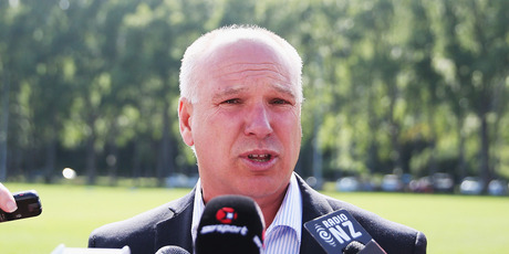 CEO of New Zealand Cricket David White reads a statement to the media at University Oval on December 5, 2013 in Dunedin, New Zealand. Photo / Getty Images.