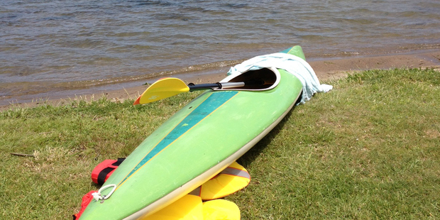The kayak a father and daughter were using before they drowned on Lake Tarawera. Photo / Christine Cornege