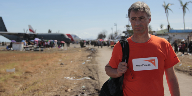 World Vision NZ CEO Chris Clarke in the devastated city of Tacloban in the Philippines.
