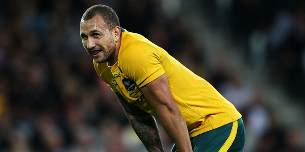 Quade Cooper made a stunning professional debut with a first-round stoppage of insurance salesman Barry Dunnett. Photo / Getty Images