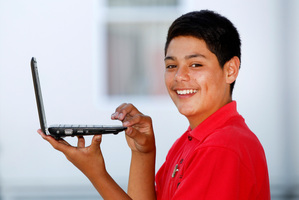 Raenan Garcia says his Notebook allows him to work at his own pace. Photo / Chris Gorman