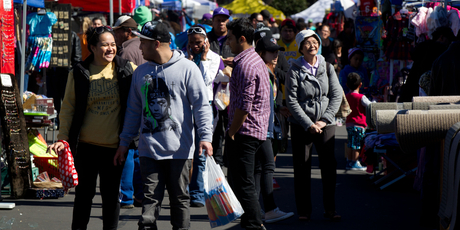 Saturday morning Otara Markets in South Auckland. Photo / Richard Robinson.