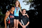 Georgia Hulls, centre, with her Nanny Jean Hulls, left, and father and coach Dean Hulls before another training run in the buildup to this weekend's national secondary schools athletics championships in Auckland. Photo/Glenn Taylor. Georgia Hulls, centre, with her Nanny Jean Hulls, left, and father and coach Dean Hulls before another training run in the buildup to this weekend's national secondary schools athletics championships in Auckland. Photo/Glenn Taylor.