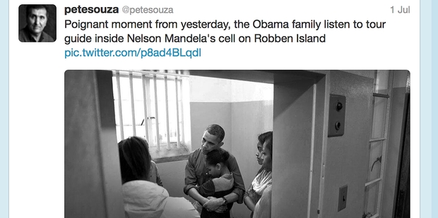 Flattering pictures are tweeted by Pete Souza, Barack Obama's official photographer. Photo / AP