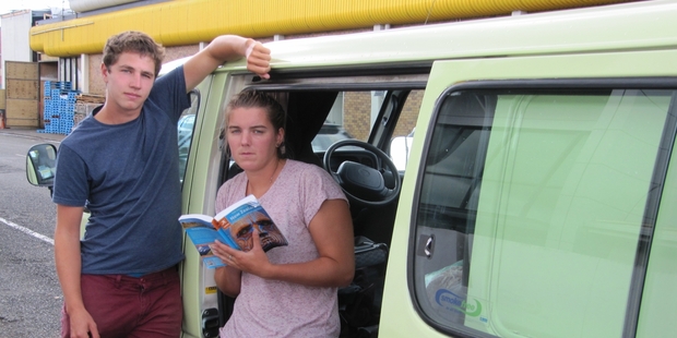 William Sheldon and Isabel Boanas-Evans, whose bags were stolen from their van at the i-Site in Whangarei.