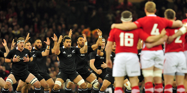 The All Blacks perform the haka ahead of last year's test against Wales. Photo / Getty Images