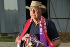 Tony Thompson with some of the many ribbons won by his cattle since 1974, pictured after winning the Hawke's Bay Show's Meat and Wool Cup with Glenanthony Westerly in 2010, one of 11 times the stud's stock have had their names engraved on the trophy. Photo/File. Tony Thompson with some of the many ribbons won by his cattle since 1974, pictured after winning the Hawke's Bay Show's Meat and Wool Cup with Glenanthony Westerly in 2010, one of 11 times the stud's stock have had their names engraved on the trophy. Photo/File.