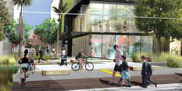 Artists' impressions of the planned Wynyard Quarter feature car-free walkways and lush planting. The 2.76ha waterfront development will have about 1500 apartments, built to house 4000 or so residents.