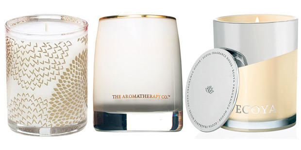 Nest Birchwood Candle; Aromatherapy Co Therapy Range Wild Pine & Holly Berry Candle; Ecoya Caramelised Plum Pudding. Photos / Supplied.