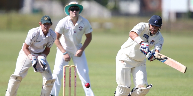 City's Joey Yovich in their premier cricket match against Onerahi Central. Photo/John Stone.