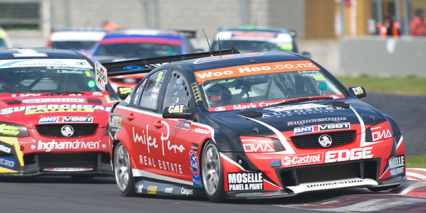 Greg Murphy leads Scott McLaughlin. Photo / Andrew Bright