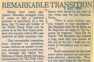 The Herald editorial on Nelson Mandela from May 4, 1994.