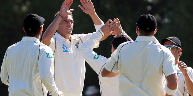 Tim Southee celebrates taking a wicket. Photo / Getty Images