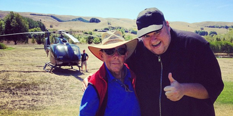 Kim Dotcom meets Paul Holmes. Photo / Twitter/Instagram