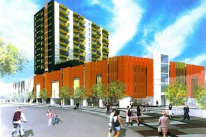An artist's impression of the 50m-tall Merchant Quarter building. Photo / Supplied