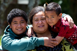 Naomi Nanai says she's had school meetings twice to discuss her son Latu, 5, but never for 12-year-old PJ or the boys' older siblings. Photo / Brett Phibbs