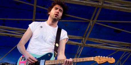 Boogie-rockers Japandroids refused to let technical issues on the Cactus Cat Stage dampen the mood for their eclectic set. Photo / Sarah Ivey