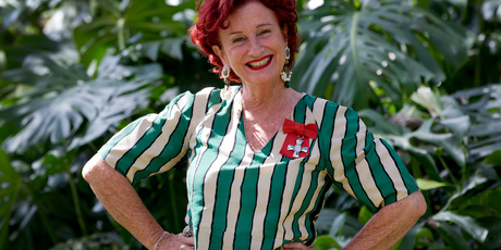 Peta Mathias after receiving her investiture at Government House in Auckland this morning. Photo / Sarah Ivey