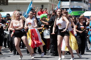 Performers preceded teams with international entertainment. Photo / Mark Mitchell