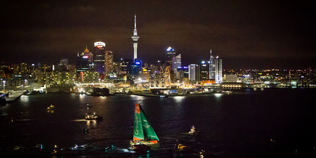 France's Groupama was first into Auckland Harbour in 2012 on leg four of the race. Photo / Volvo Ocean Race