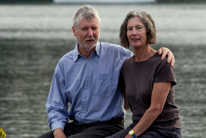 John Pryor with Jill Hetherington, who was seriously injured in an accident that sunk their yacht Gypsy last year. Photo / Brett Phibbs