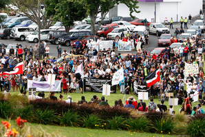 About 500 people marched through Whangarei last week to draw attention to the problem of domestic violence after the death of Patricia McGrath. Photo / APN